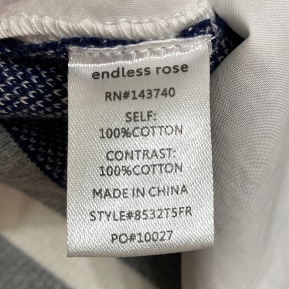 Endless Rose Navy Polka Dot Sweater with White Accents - Picture 7 of 7